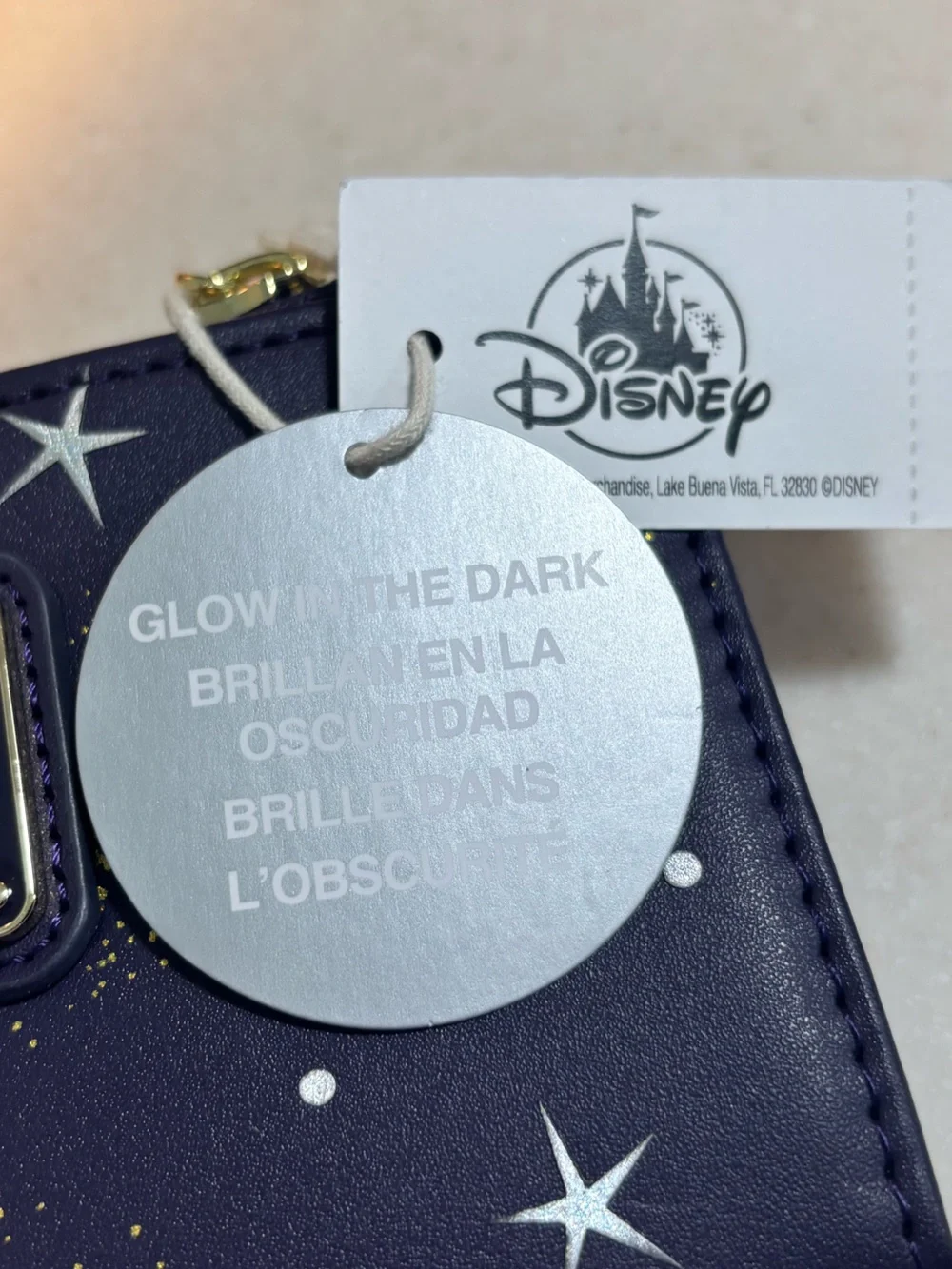 Disney Parks Loungefly Navy Wallet with Gold Star Dust